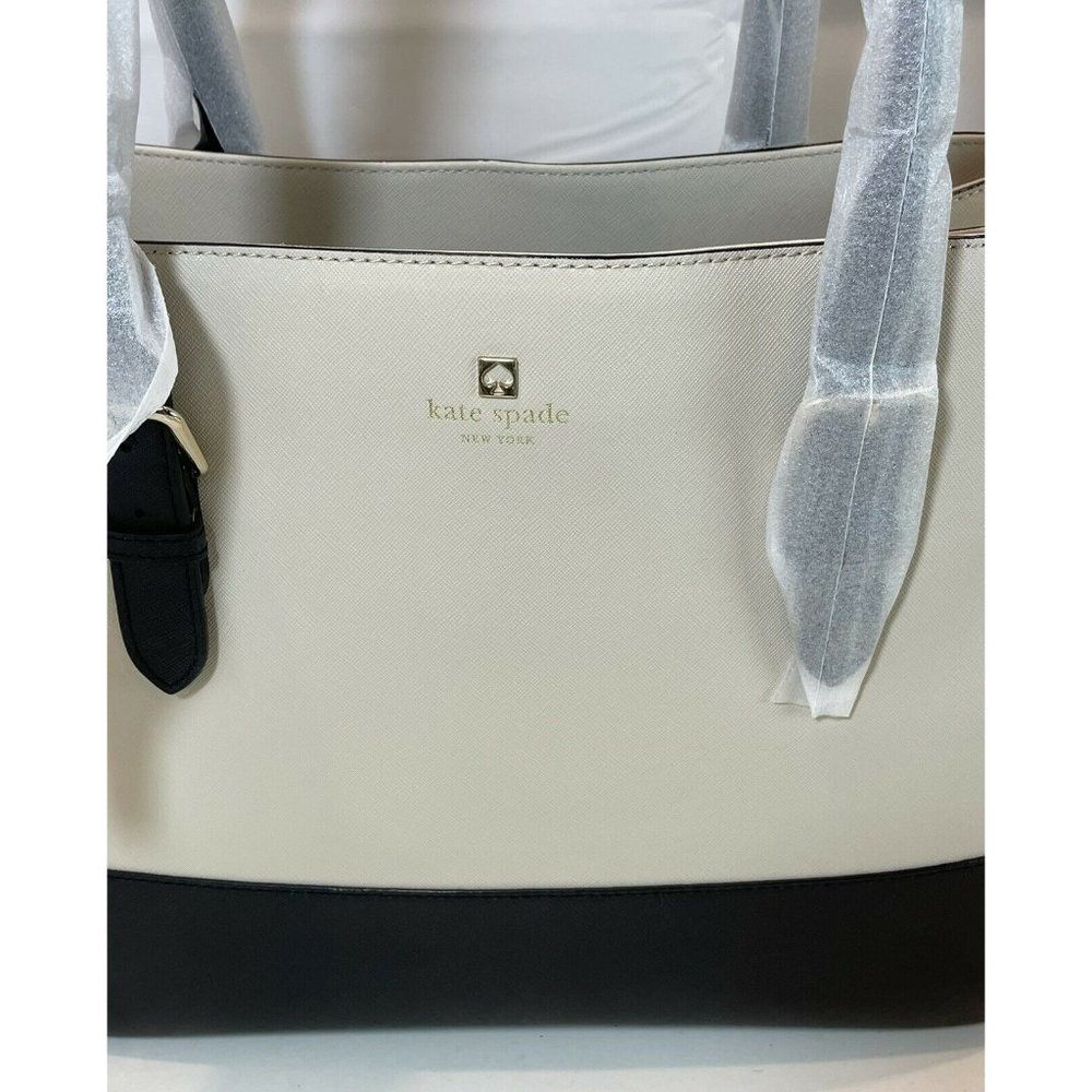 NWT Kate Spade - Cove Street Colorblock Airel - Shoulder Bag-Ostrich Egg/Black - Picture 4 of 10
